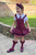 Caramelo Girls Maroon School RA-RA Frill Pinafore with Bows 342184