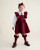 EXCLUSIVE Caramelo Girls Maroon School Frill Pinafore with Bows 342142.