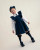 Caramelo Girls Navy School Frill Pinafore with Bow 342142.