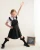 EXCLUSIVE Caramelo Girls Black School Pleated Pinafore with Bow 342188.