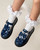 Caramelo Girls Navy Patent School Shoes with Double Bow 377102.