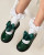 Caramelo Girls Bottle Green Patent School Shoes with Satin Bow 377101.