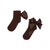 Adee Girls Chocolate Brown Ankle Sock With Bow - Cara (W266902)