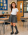 Caramelo Girls White Jersey School T-Shirt with Yellow Trim 0110120