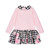 ADEE ADRIANA Houndstooth drop waist dress W261706