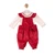 Mintini Girls TOP & DUNGAREE-IVORY/RED MB7489