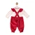 Mintini Girls TOP & DUNGAREE-IVORY/RED MB7489