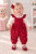 Mintini Girls TOP & DUNGAREE-IVORY/RED MB7489