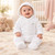 Blues Baby White Velour Hooded Pramsuit BB3104W