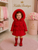 Kinder Boutique Red Stella Winter Coat with Fur & Sparkle Detail