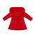 Kinder Boutique Red Alana Winter Bow Coat with Fur & Sparkle Detail
