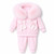 Kinder Boutique Rebecca Faux Fur Hood 2 Piece set with Bows - Pink