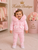 Kinder Boutique Rebecca Faux Fur Hood 2 Piece set with Bows - Pink