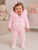 Kinder Boutique Rebecca Faux Fur Hood 2 Piece set with Bows - Pink