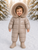 Kinder Boutique Alfie Winter Snowsuit with Faux Fur Hood - Beige