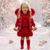 Kinder Boutique Ellie Faux Fur 2 Piece Skirt set with Bow - Red