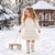 Kinder Boutique Ellie Faux Fur 2 Piece Skirt set with Bow - Cream