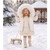 Kinder Boutique Ellie Faux Fur 2 Piece Skirt set with Bow - Cream