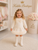 Kinder Boutique Ellie Faux Fur 2 Piece Skirt set with Bow - Cream