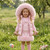 Kinder Boutique Ellie Faux Fur 2 Piece Skirt set with Bow - Cream