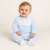 Emile et Rose -Monty Boys Blue & White Velour Babygrow