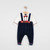 Emile et Rose -Kenneth Boys Navy Velour Tartan Trim Babygrow