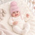 Little A Pink Knitted Pom Pom Hat - Diamond (LA26316)