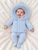 Martin Aranda 018-10322 Knitted Coat With Faux Fur Trim Hood - Blue