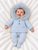 Martin Aranda 018-10331 Knitted Coat With Faux Fur Trim Hood - Blue