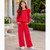 Girls Red Faux Fur Shoulder Knitted Lounge Set 3-13 Years 3021