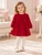 Mayoral Girls pleated velvet dress Red 902