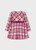 Mayoral Girls Checked Long Sleeve Dress 923  - Red
