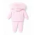 Kinder Boutique Rebecca Faux Fur Hood 2 Piece set with Bows - Pink