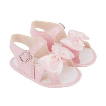 Baypods S050 -Girls Pink Soft Sole Bow Sandals - Kiddie Boutique By Claire