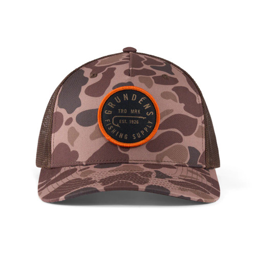 Grundens Hook Trucker Hat Duck Camo "One Size" Grundens Hook Trucker Hat Duck Camo "One Size"