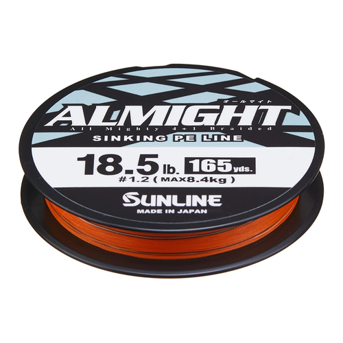 Sunline ALMIGHT Sinking Braid "Orange" (600 yd)