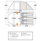 Vango Beta 350XL Tent - Mineral Green - Floorplan