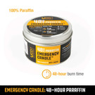 UCO 48 Hour Paraffin Emergency Candle - 100% paraffin