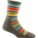 Darn Tough Women's Decade Stripe Micro Crew Cushioned Socks - Taupe