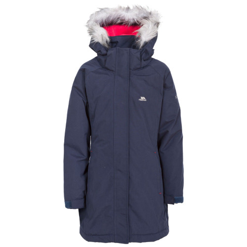 Trespass Girls Fame Winter Parka Navy/Raspberry