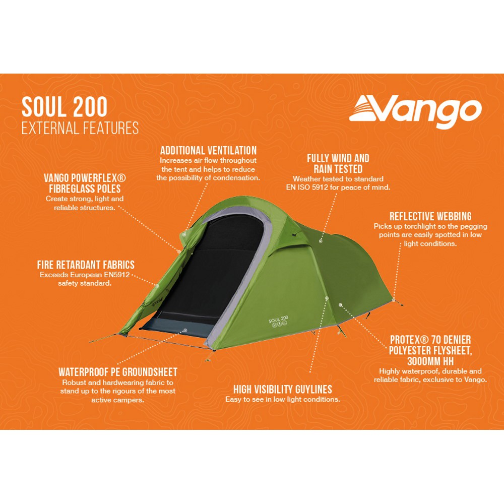 Vango Soul 200 Tent - OutdoorGear UK Ltd