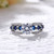 Colorful Oval Zircon Sapphire Eternity Ring Silver Plated Luxury Jewelry Wedding Party For Women Girls Gifts