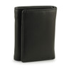 RFID Trifold Leather Wallet with Extra Flap - Black