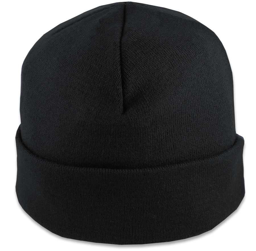 XL Beanie Made Oversized for Big Heads with Cuff in Black