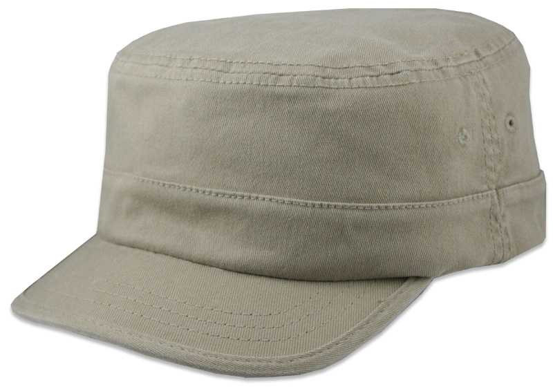Military Style Hat for Large Heads Khaki - Main Image