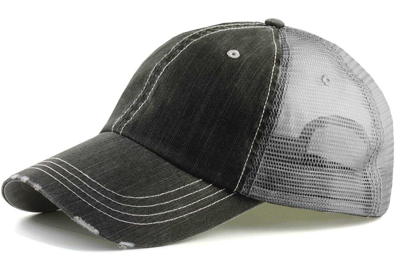 Hats for Big Heads Vintage Low Profile Trucker 3XL in Black | Lamood Big Hats