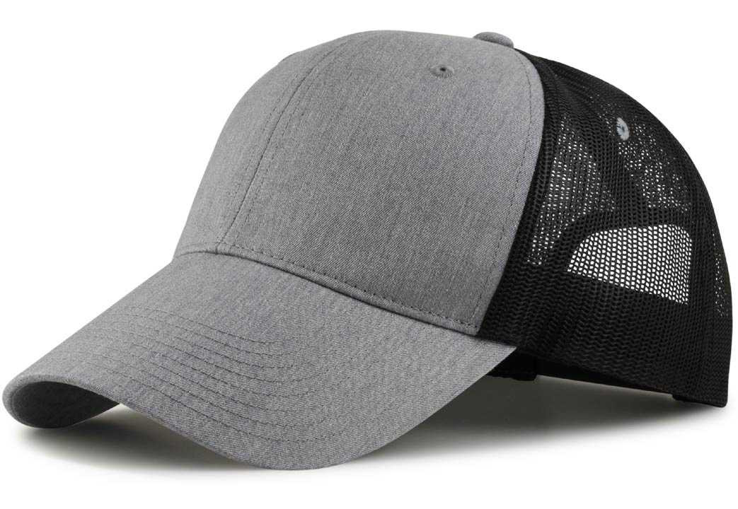 Big Trucker Hat for Large Heads- Retro Heather Gray