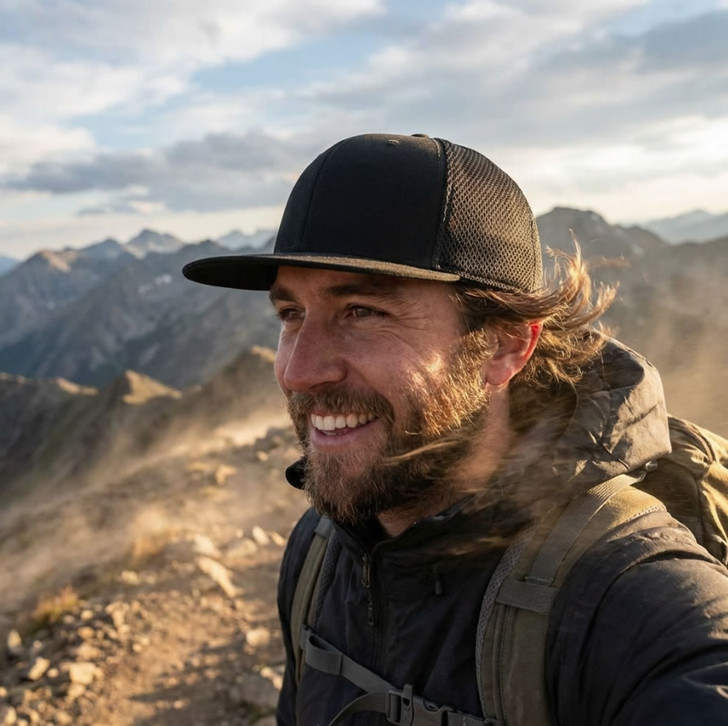 Windy and hat stays on