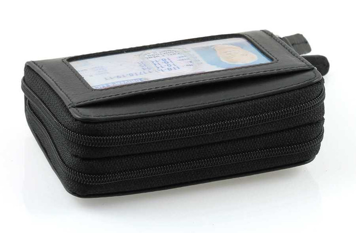 RFID Double Zipper Accordion Credit Card Holder