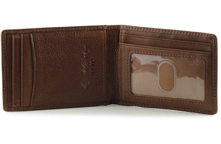 Money Clip Leather Wallet - Brandy